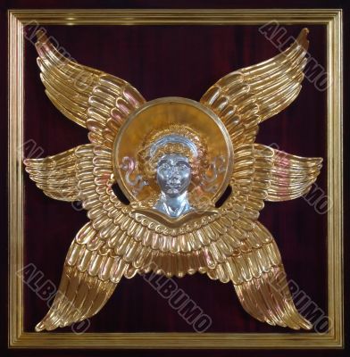 Golden metal decorative angel figurine