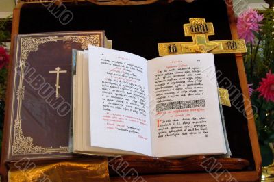 Slavic Gospel using for pray by orthodox priests