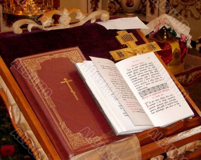 Slavic Gospel using for pray by orthodox priests