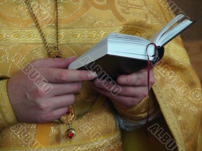 Slavic Gospel using for pray by orthodox priests