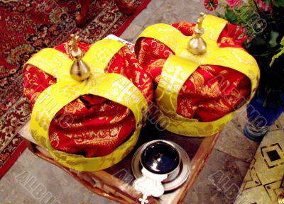  Two Orthodox Wedding Ceremonial Crowns