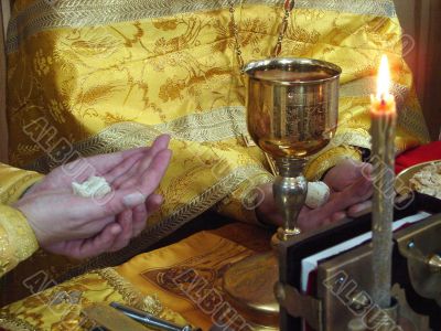 Sacred Participle on altar of orthodox church