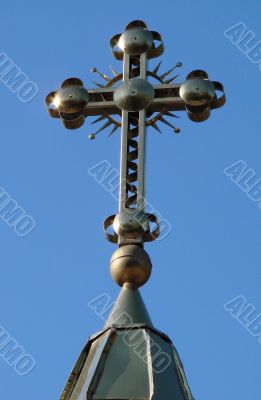Orthodox Church`s Holy Cross upon cupola