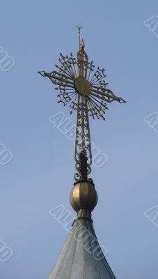 Orthodox Church`s Holy Cross upon cupola