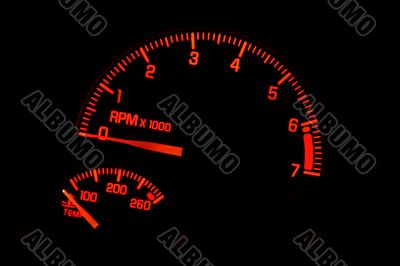 Dashboard Tachometer Temperature Gauge