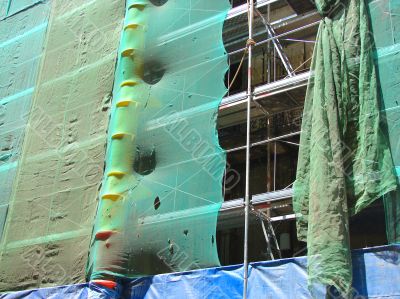Facade of a under repair house