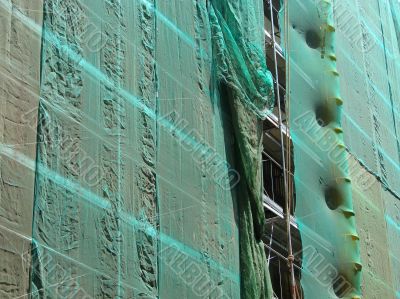 Facade of a under repair house