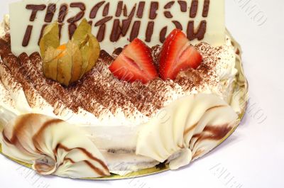 Birthday cake of Tiramisu