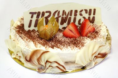 Birthday cake of Tiramisu