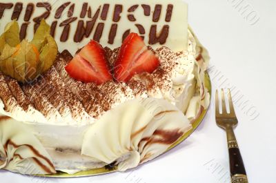 Birthday cake of Tiramisu
