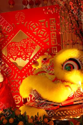 Chinese dragon and scissor cut artworks