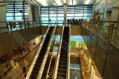 The escalators in entertainment center