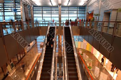 The escalators in entertainment center