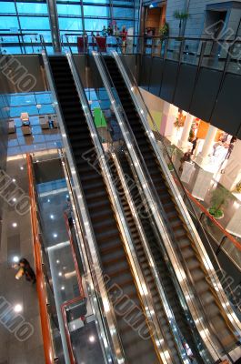 The escalators in entertainment center