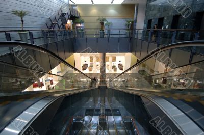 The escalators in entertainment center