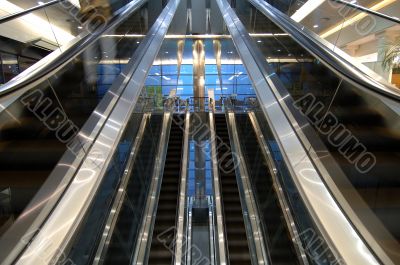 Escalators in airport