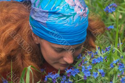 Girl in blue kerchief Girl in blue kerchief