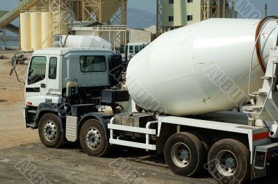 The concrete mixer truck