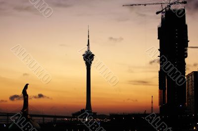 Typical landmark and constructing casino, Macau