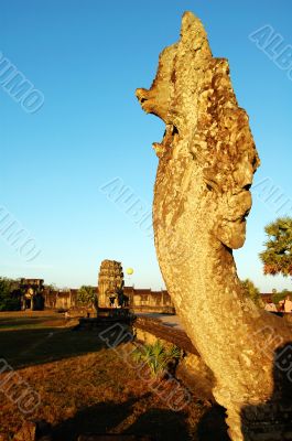 Naga head at Angkor Wat