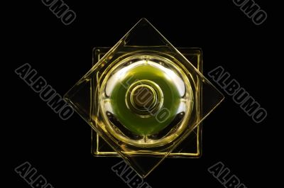 Top view of perfume bottle