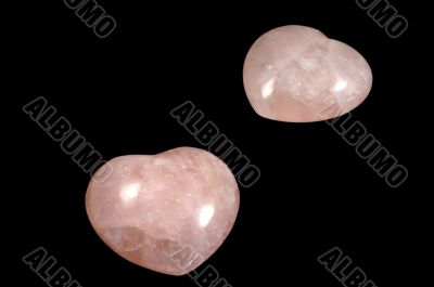 Two polished stoned hearts