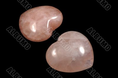 Two polished stoned hearts