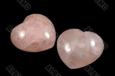 Two polished stoned hearts