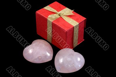 Stoned hearts and gift box