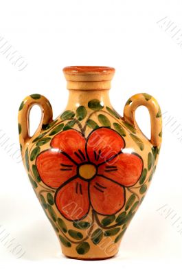 Ceramic pot with paint