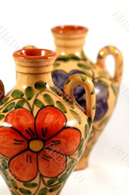 Ceramic pot with paint