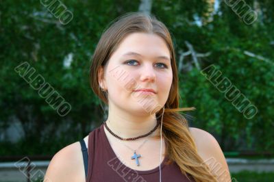 Sweet girl with cross