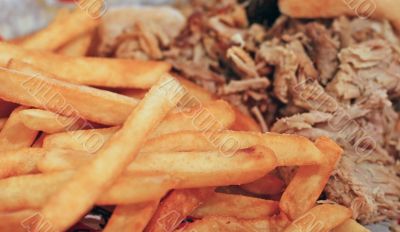 Barbecue Pork and French Fries