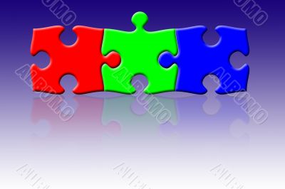 Three puzzle pieces
