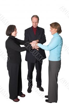 business teamwork - hands together