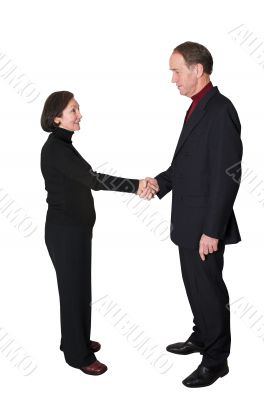 business couple shaking hands