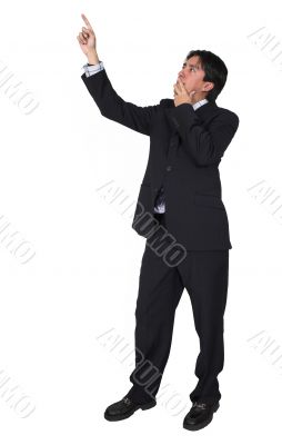business man pointing - full body