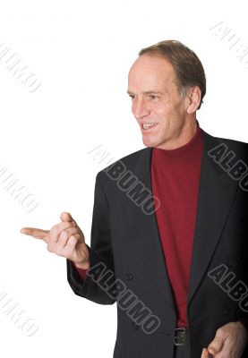 business man pointing at something