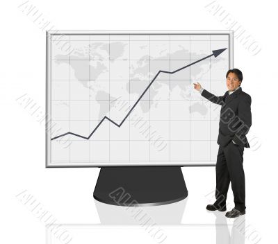 Businessman presenting growth graph