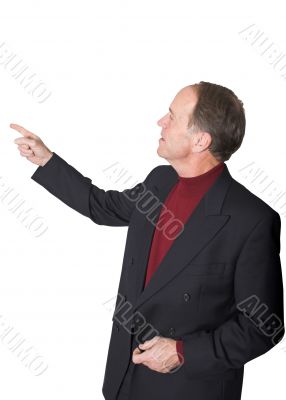 Business man pointing in presentation