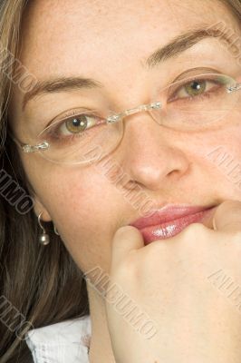 business confident woman with glasses