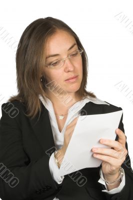 business woman taking notes