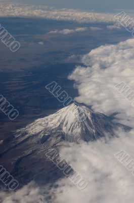 Volcano Image taken from airplane in Mexico