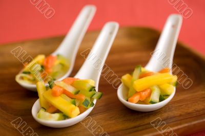 Amuse Bouche mango papaya cucumber