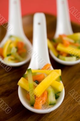 Amuse Bouche mango papaya cucumber