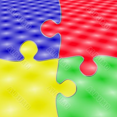 Four Pieces Puzzle Color with  Lights