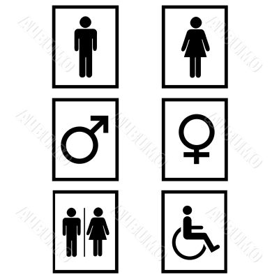 Gender signs in black and white
