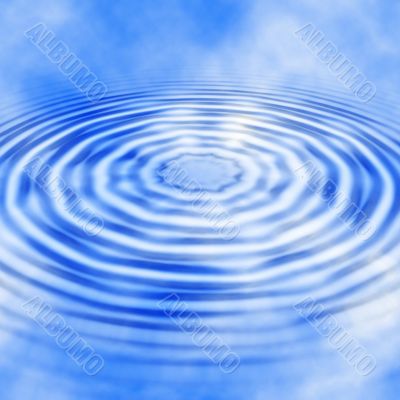Water ripples under the blue clouded sky