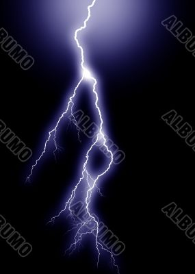 Blue Lightning, vertical from above