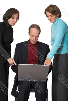 business management team with laptop
